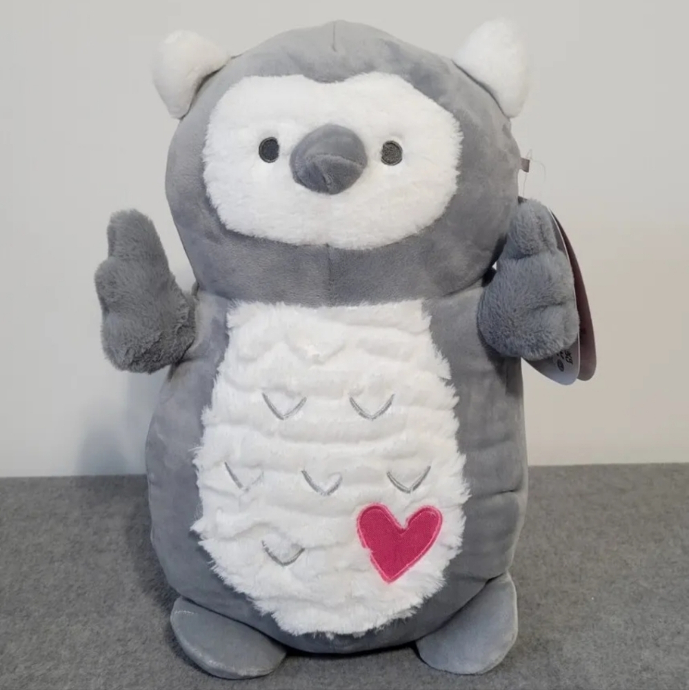 14" Nikita Fuzzy Owl NWT Hugmee Hug Mee Kellytoy HTF 2022 Valentine Squishmallow